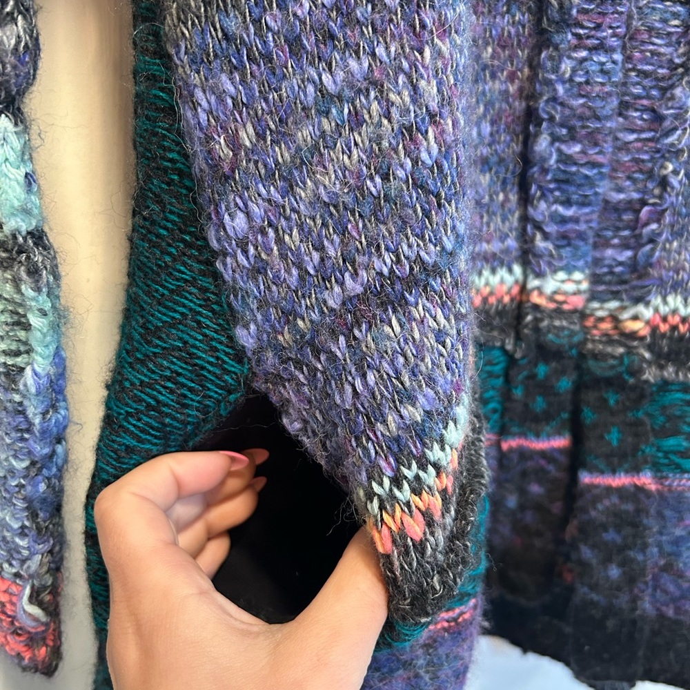 Free People Multicolor Patchwork Serape Fairisle … - image 4